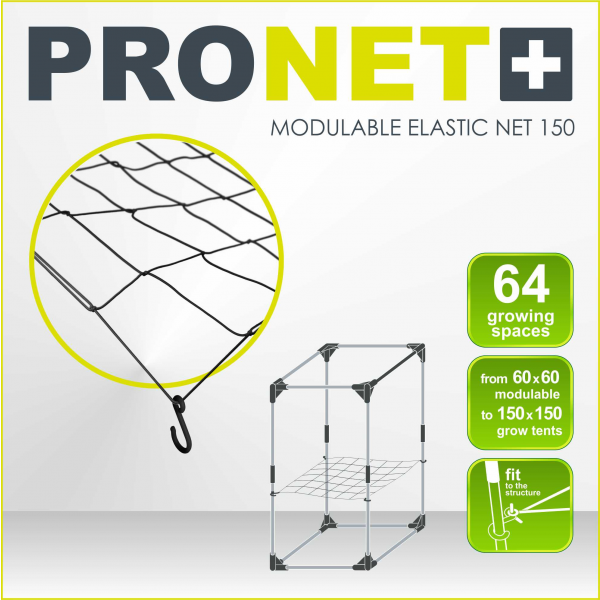 GARDEN HIGHPRO PRONET Filet élastique Modulable 120 Cm - Pour Soutenir Et Guider Les Plantes Grimpantes Et Fleuries - 36 Espaces, Robuste Et Durable