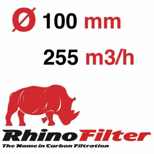 Rhino Pro Aktivkohlefilter | max. 255m³/h | Ø 100mm